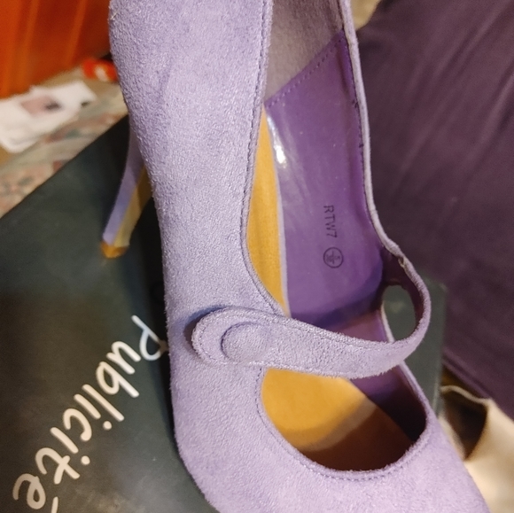 Ladies Lilac Suede High Heels Shoes New - Picture 11 of 14